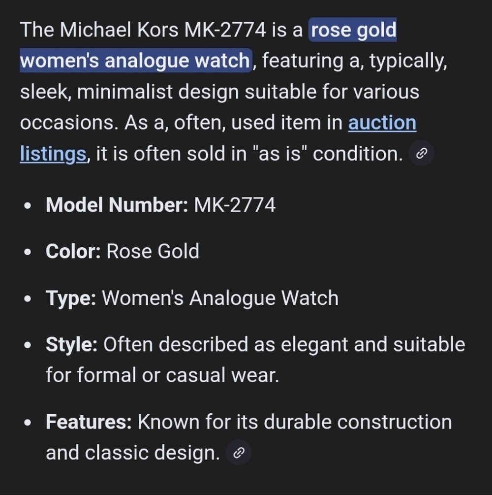 Michael Kors Rosegold Dial With A Quilted Plum Leather Strap - Picture 7 of 7